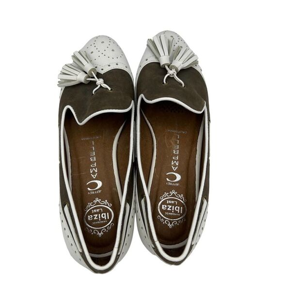 Jeffrey Campbell 7 Sunshine Loafer Flats Brown White Slip On Tassles - Picture 5 of 8